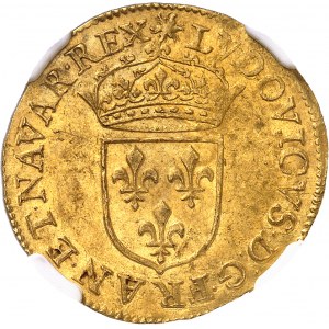 Louis XIII (1610-1643). Écu d’or au soleil, 1er type, sans chiffre du Roi 1633, A, Paris.