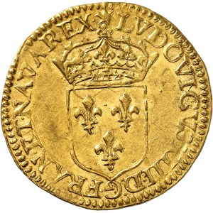 Louis XIII (1610-1643). Écu d’or au soleil, 1er type 1641, D, Lyon.