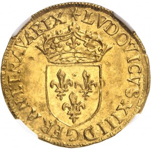 Louis XIII (1610-1643). Écu d’or au soleil, 1er type 1643, M, Toulouse.