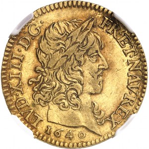 Louis XIII (1610-1643). Louis d’or à la croisette, frappe au marteau 1640, A, Paris.