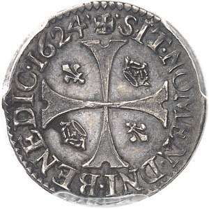 Louis XIII (1610-1643). Douzain d’argent au moulin 1624, A, Paris.