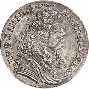 Louis XIV (1643-1715). Quart d’écu à la cravate, 2e émission 1679, N, Montpellier.