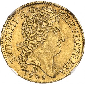 Louis XIV (1643-1715). Louis d’or au soleil 1709, D, Lyon.