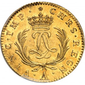 Louis XV (1715-1774). Double louis d’or dit mirliton 1724, A, Paris.