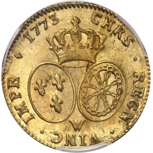 Louis XV (1715-1774). Double louis d’or à la vieille tête 1773, W, Lille.