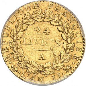 Convention (1792-1795). Louis d’or de 24 livres 1793 - An II, A, Paris.