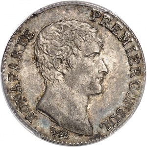 Consulat (1799-1804). 1 franc Bonaparte AN 12, A, Paris.