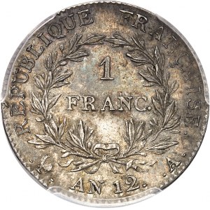 Consulat (1799-1804). 1 franc Bonaparte AN 12, A, Paris.