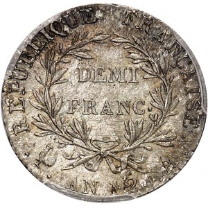 Consulat (1799-1804). Demi-franc Bonaparte An 12, A, Paris.