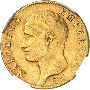 Premier Empire / Napoléon Ier (1804-1814). 20 francs tête nue, calendrier révolutionnaire An 13, T, Nantes.