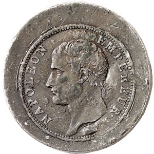 Premier Empire / Napoléon Ier (1804-1814). Frappe sur étain de la matrice originale de 20 francs tête nue, par Droz An 13.