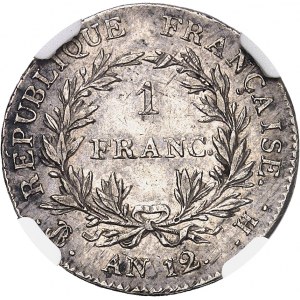 Premier Empire / Napoléon Ier (1804-1814). 1 franc calendrier révolutionnaire An 12, H, La Rochelle.