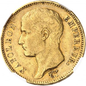 Premier Empire / Napoléon Ier (1804-1814). 40 francs type transitoire, tête nue 1807, U, Turin.