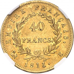 Premier Empire / Napoléon Ier (1804-1814). 40 francs Empire 1811, K, Bordeaux.