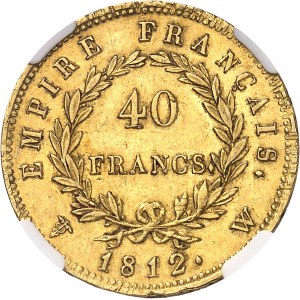 Premier Empire / Napoléon Ier (1804-1814). 40 francs Empire 1812, W, Lille.