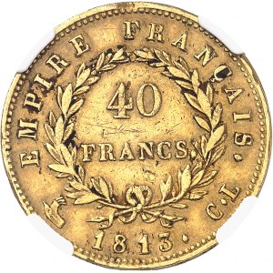 Premier Empire / Napoléon Ier (1804-1814). 40 francs Empire 1813, CL, Gênes.