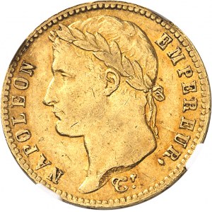 Premier Empire / Napoléon Ier (1804-1814). 20 francs Empire 1814, CL, Gênes.