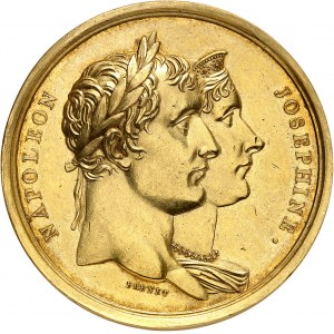 Premier Empire / Napoléon Ier (1804-1814). Médaille d’Or, fêtes du couronnement données à l’Hôtel de ville, par Brenet An XIII (1804), Paris.