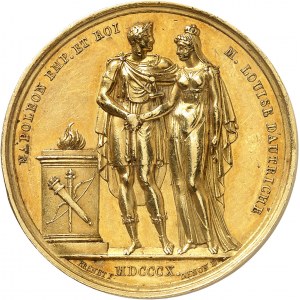 Premier Empire / Napoléon Ier (1804-1814). Médaille d’Or, mariage de l’Empereur avec Marie-Louise d’Autriche, par Andrieu et Brenet 1810, Paris.