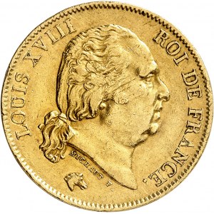 Louis XVIII (1814-1824). 40 francs 1822, H, La Rochelle.