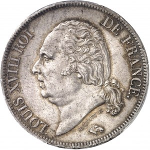 Louis XVIII (1814-1824). 5 francs buste nu 1817, A, Paris.