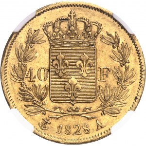 Charles X (1824-1830). 40 Francs, 2e type 1828, A, Paris.