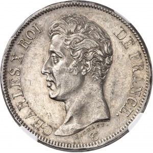 Charles X (1824-1830). 5 francs, 1er type 1826, BB, Strasbourg.