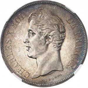 Charles X (1824-1830). 5 francs, 2e type 1827, MA, Marseille.