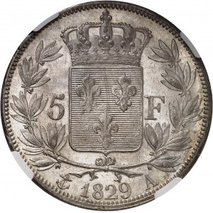 Charles X (1824-1830). 5 francs, 2e type 1829, A, Paris.