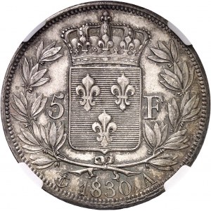 Charles X (1824-1830). 5 francs, 2e type 1830, A, Paris.