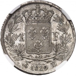 Charles X (1824-1830). 1 franc 1829, B, Rouen.