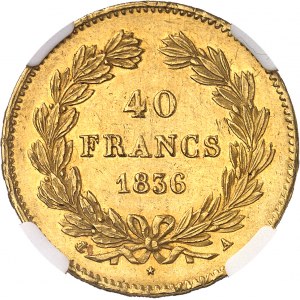 Louis-Philippe Ier (1830-1848). 40 francs tête laurée 1836, A, Paris.