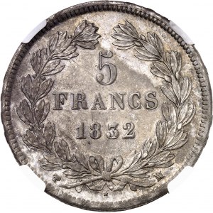 Louis-Philippe Ier (1830-1848). 5 francs Domard 1832, MA, Marseille.