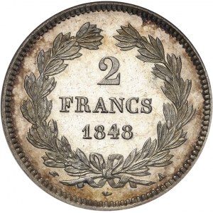 Louis-Philippe Ier (1830-1848). 2 francs, Flan bruni (PROOF) 1848, A, Paris.