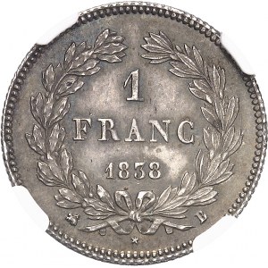 Louis-Philippe Ier (1830-1848). 1 franc tête laurée 1838, B, Rouen.