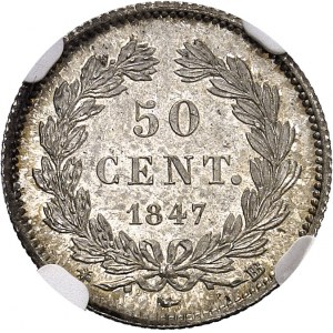 Louis-Philippe Ier (1830-1848). 50 centimes 1847, BB, Strasbourg.