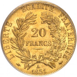 IIe République (1848-1852). 20 francs Cérès 1851, A, Paris.