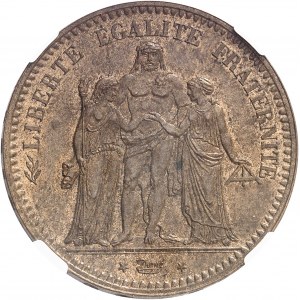 IIe République (1848-1852). Essai de 5 francs Hercule en bronze 1848, A, Paris.