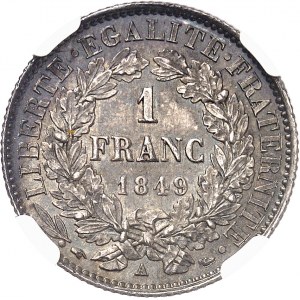 IIe République (1848-1852). 1 franc Cérès 1849, A, Paris.