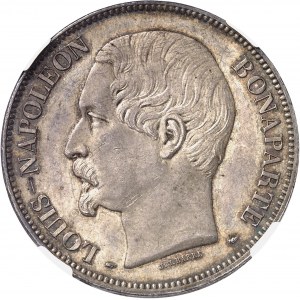 IIe République (1848-1852). 5 francs J. J. BARRE, 2e épreuve, tranche en relief 1852, A, Paris.