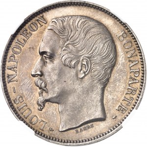 IIe République (1848-1852). 5 francs Louis-Napoléon Bonaparte, Flan bruni (PROOF) 1852, A, Paris.