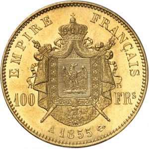 Second Empire / Napoléon III (1852-1870). 100 francs tête nue 1855, A, Paris.