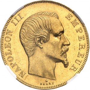 Second Empire / Napoléon III (1852-1870). 50 francs tête nue 1858, BB, Strasbourg.