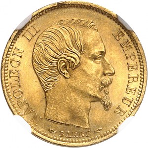 Second Empire / Napoléon III (1852-1870). 10 francs tête nue, petit module, tranche lisse 1854, A, Paris.