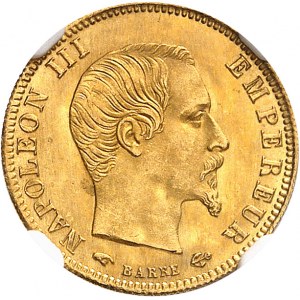 Second Empire / Napoléon III (1852-1870). 5 francs tête nue, grand module 1856, A, Paris.