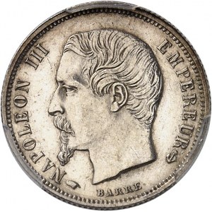 Second Empire / Napoléon III (1852-1870). 50 centimes tête nue, Flan bruni (PROOF) 1856, A, Paris.