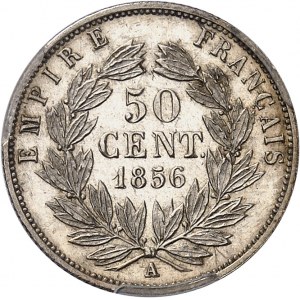 Second Empire / Napoléon III (1852-1870). 50 centimes tête nue, Flan bruni (PROOF) 1856, A, Paris.