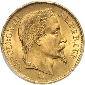 Second Empire / Napoléon III (1852-1870). 20 francs tête laurée, grand BB 1869, BB, Strasbourg.