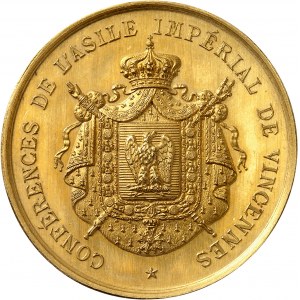 Second Empire / Napoléon III (1852-1870). Médaille d’Or, Conférences de l’Asile impérial de Vincennes ND (1860-1870), Paris.