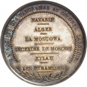 Second Empire / Napoléon III (1852-1870). Médaille, la Société des panoramas historiques au peintre Jean-Charles Langlois ND (1845-1860), Paris.